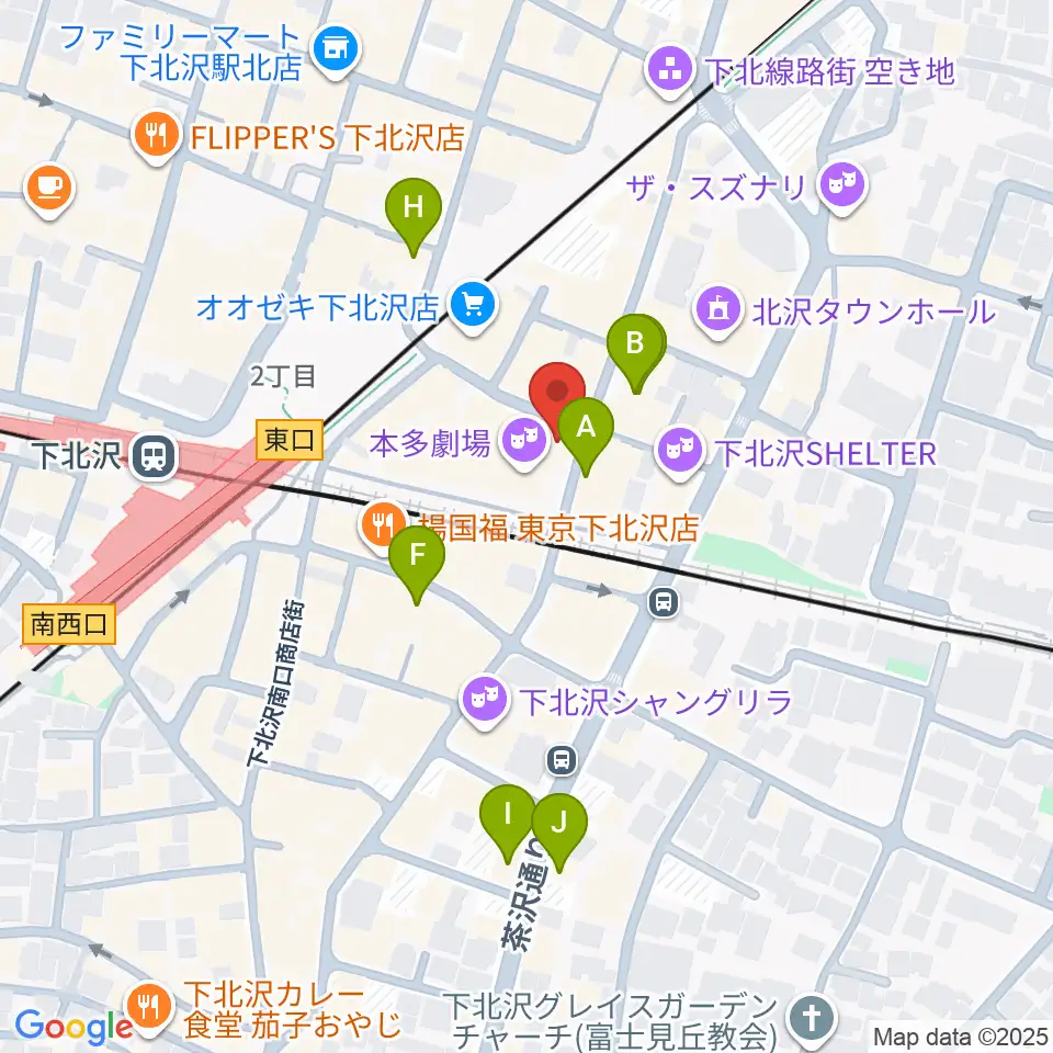 小劇場楽園周辺のホテル一覧地図