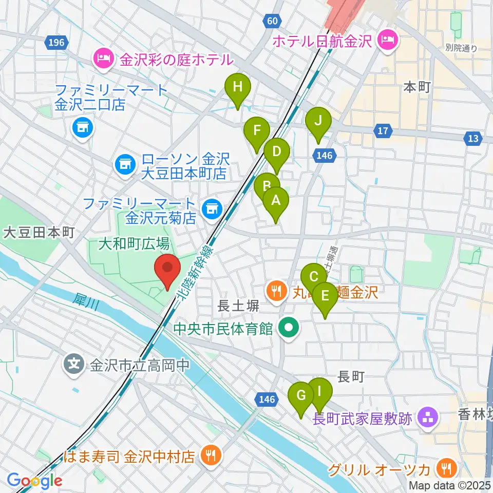 金沢市民芸術村周辺のホテル一覧地図