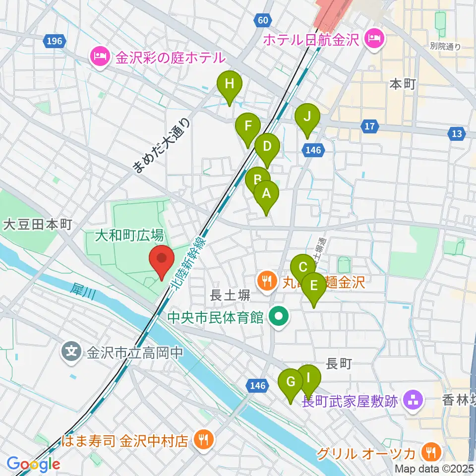 金沢市民芸術村周辺のホテル一覧地図
