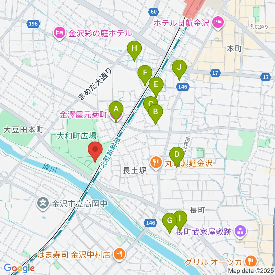 金沢市民芸術村周辺のホテル一覧地図