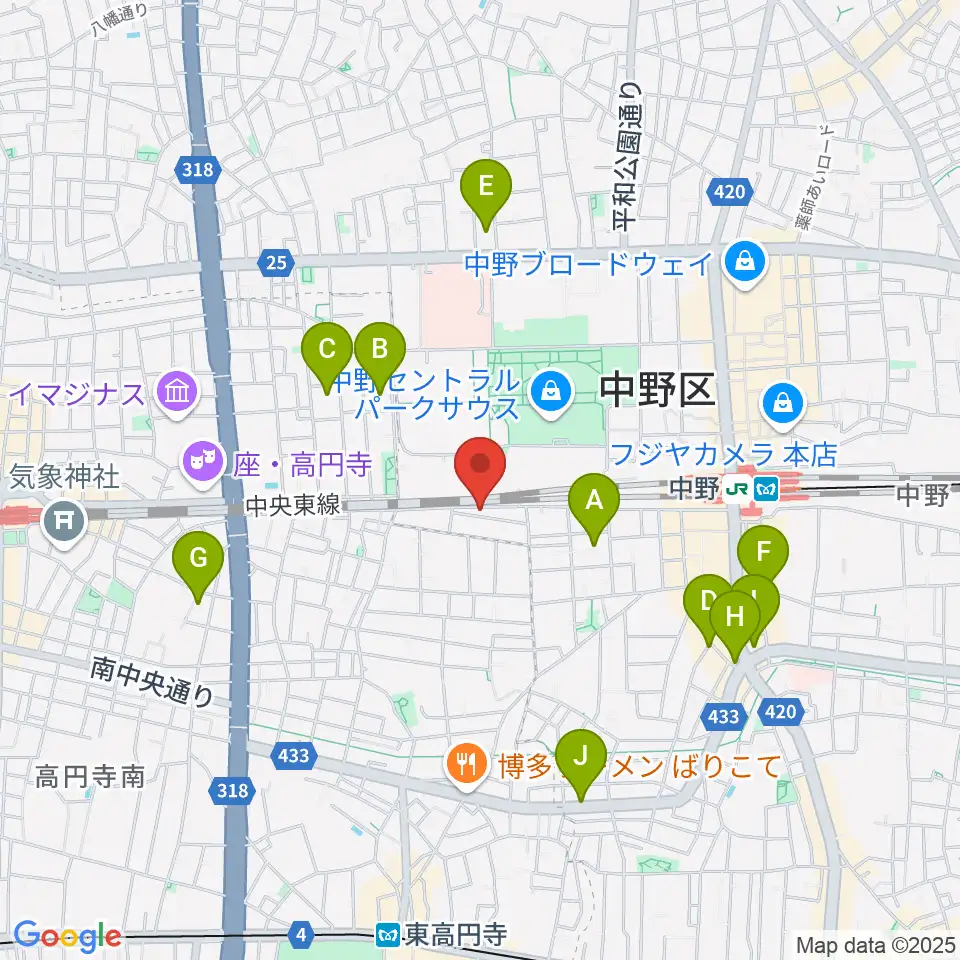 テルプシコール周辺のホテル一覧地図