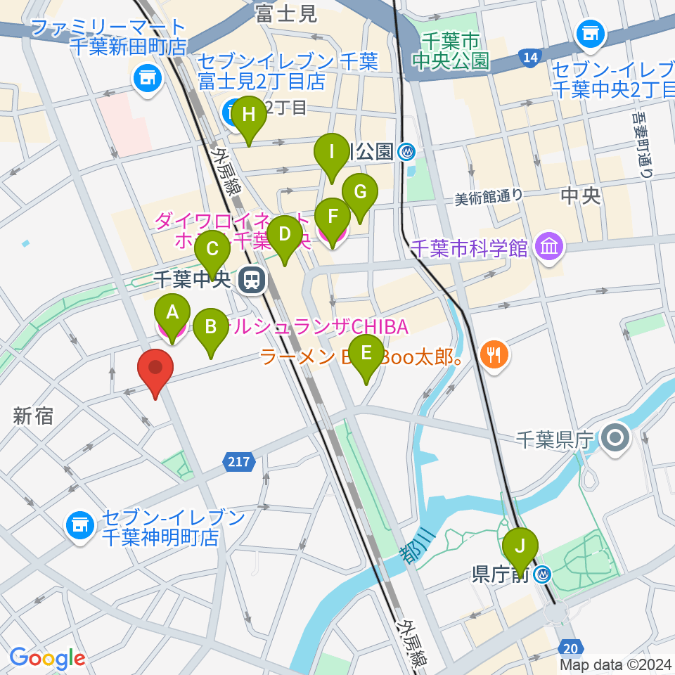 千葉エイトビート周辺のホテル一覧地図