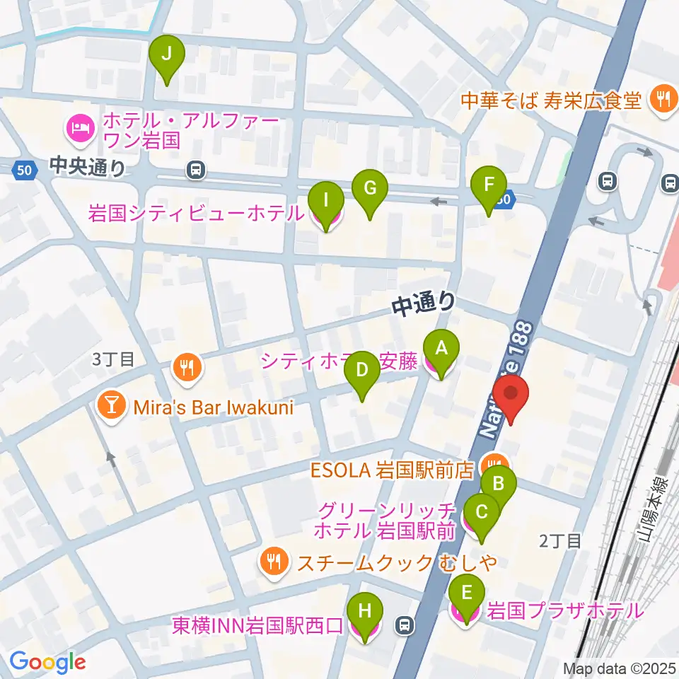 岩国ロックカントリー周辺のホテル一覧地図