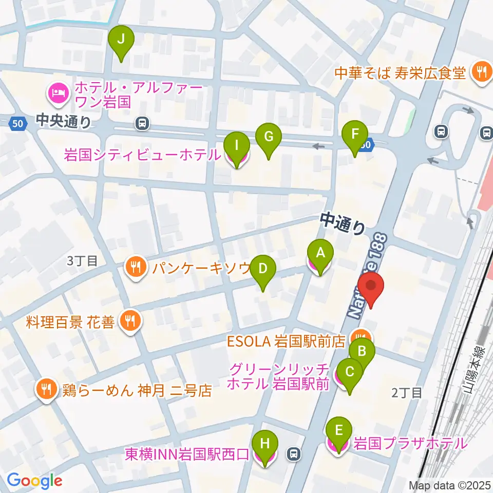 岩国ロックカントリー周辺のホテル一覧地図