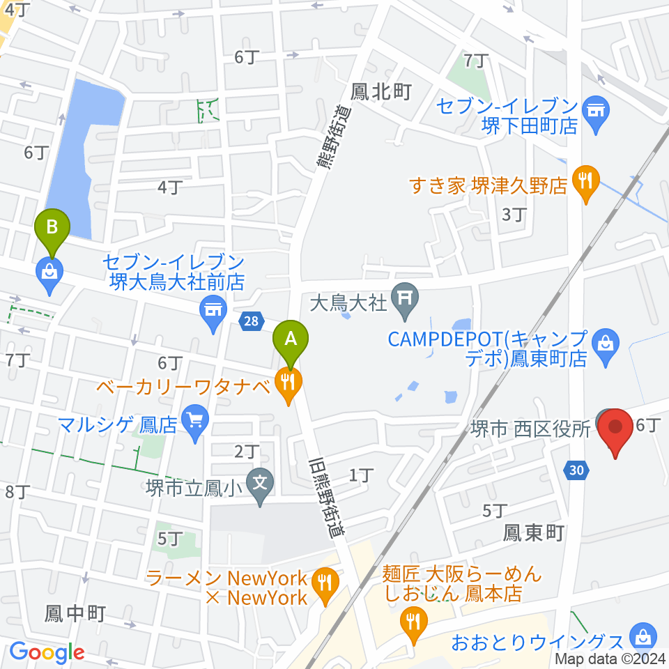 堺市西文化会館ウェスティ周辺のホテル一覧地図