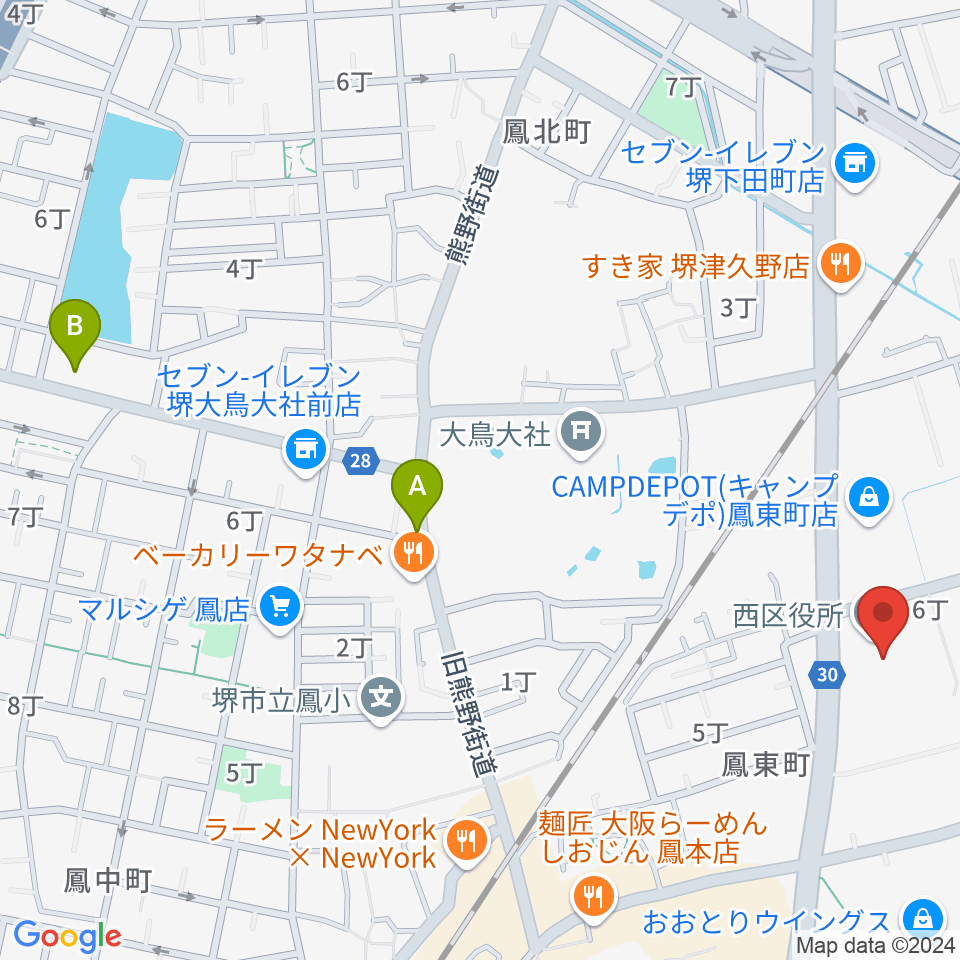 堺市西文化会館ウェスティ周辺のホテル一覧地図