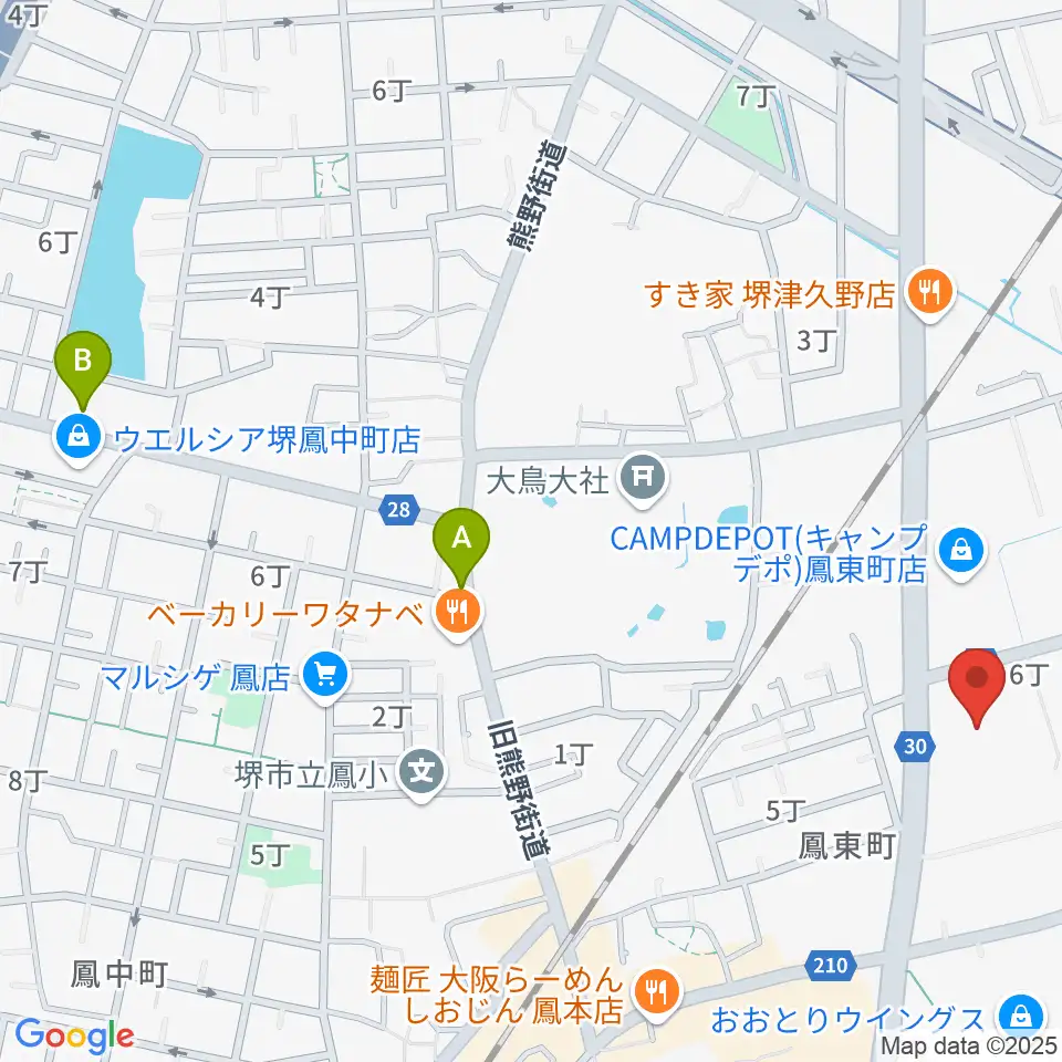 堺市西文化会館ウェスティ周辺のホテル一覧地図