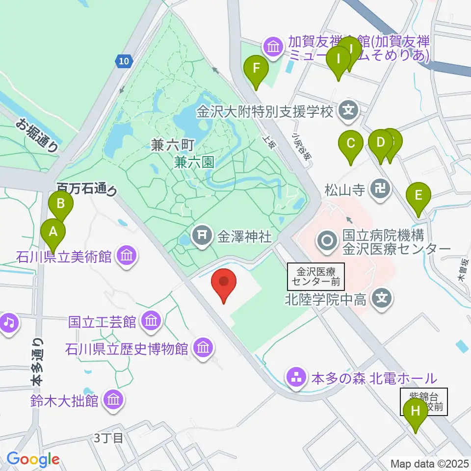 石川県立能楽堂周辺のホテル一覧地図