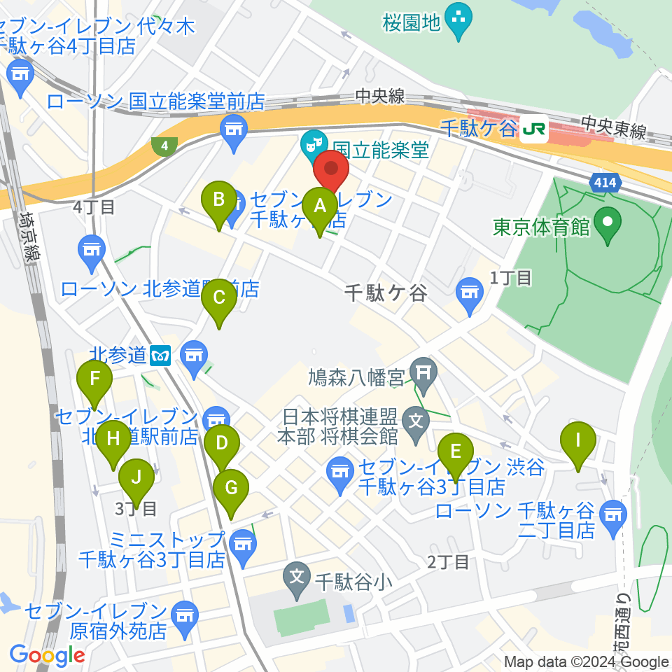 国立能楽堂周辺のホテル一覧地図