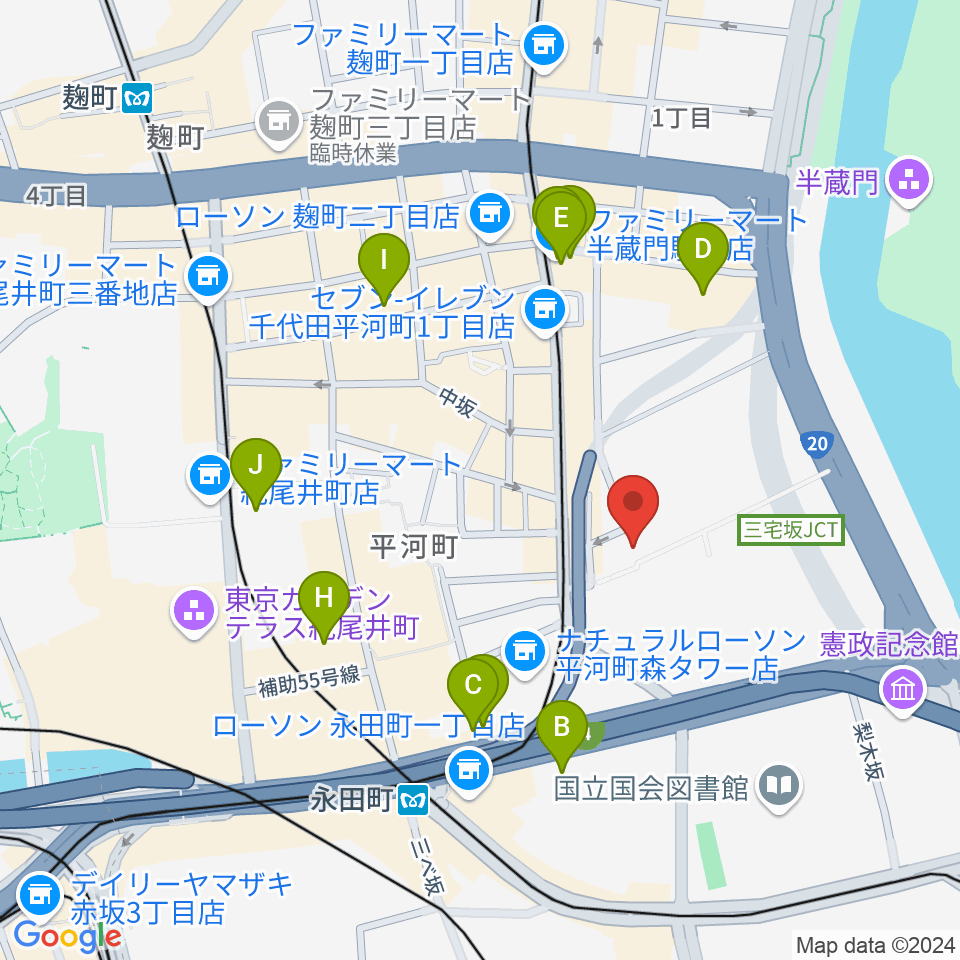 国立演芸場周辺のホテル一覧地図