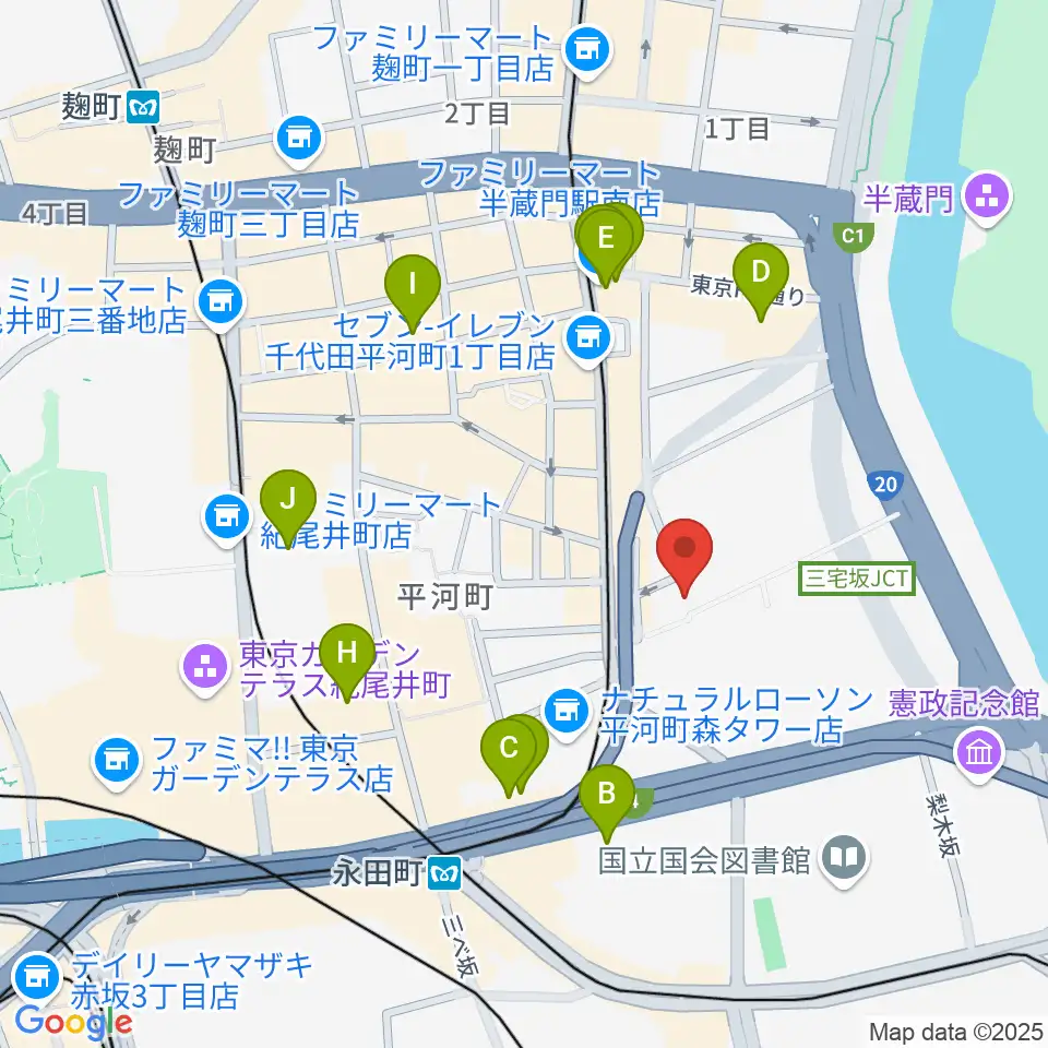 国立演芸場周辺のホテル一覧地図