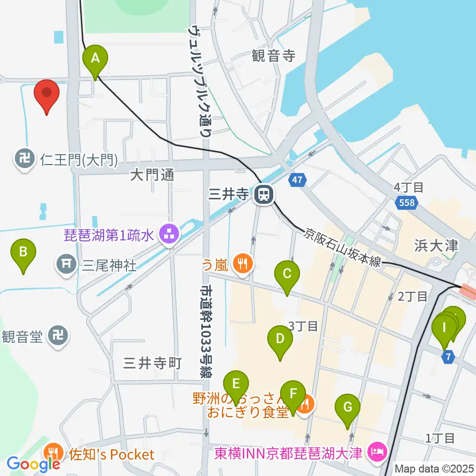 大津市伝統芸能会館周辺のホテル一覧地図
