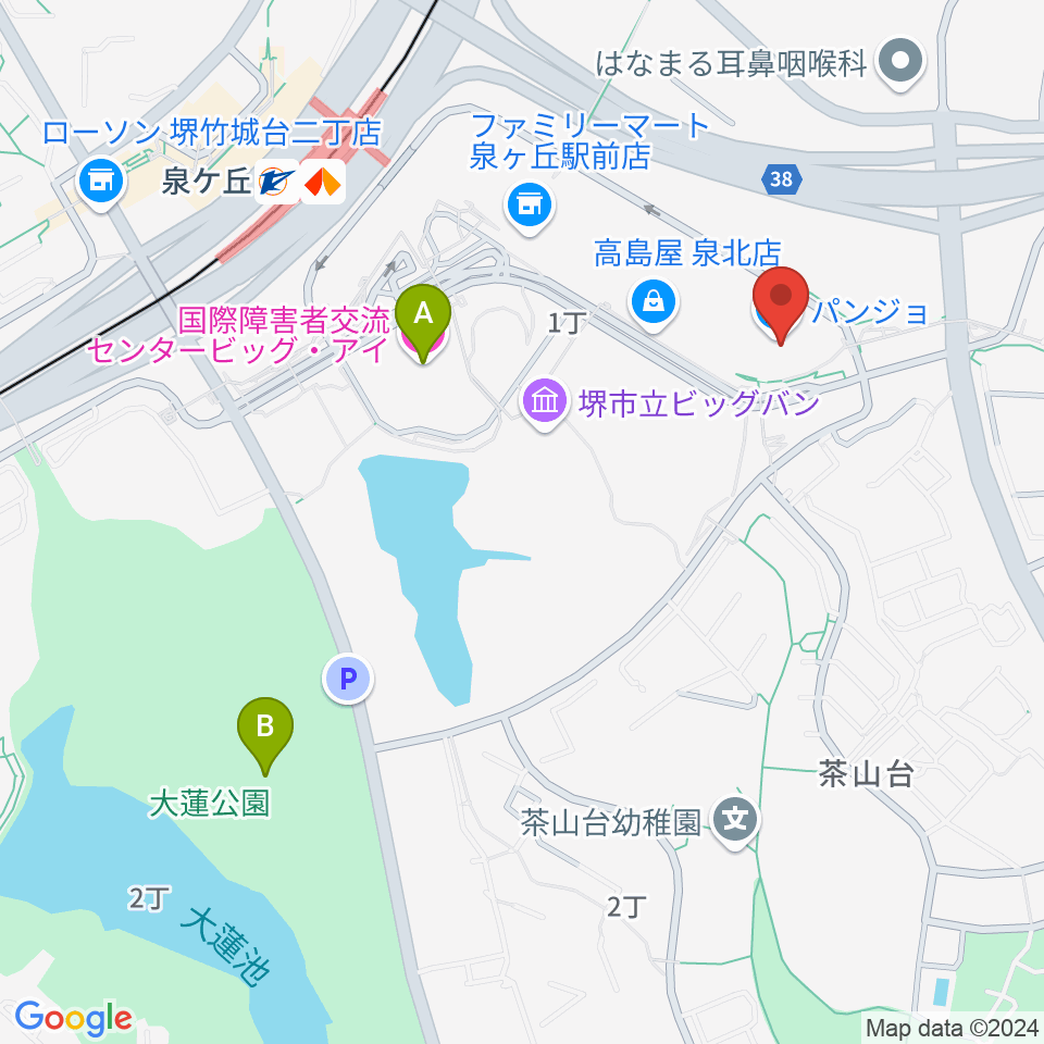 パンジョホール周辺のホテル一覧地図