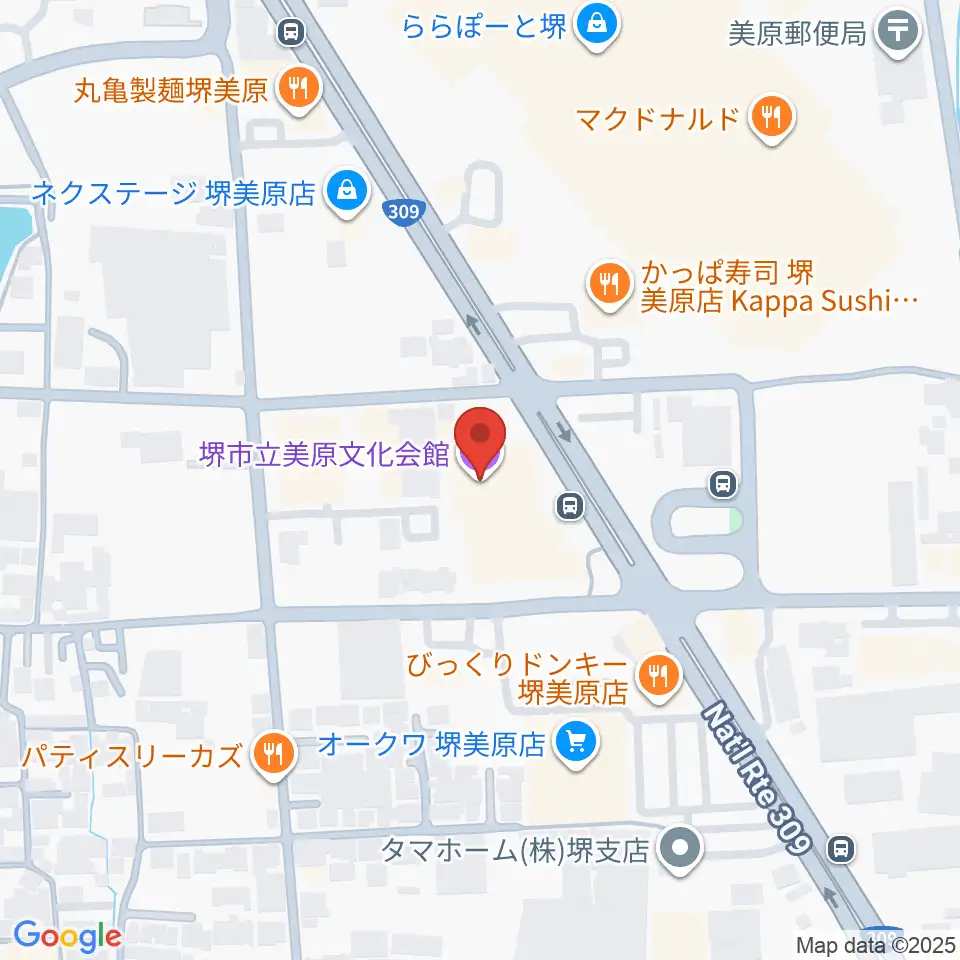 堺市立美原文化会館アルテベル周辺のホテル一覧地図