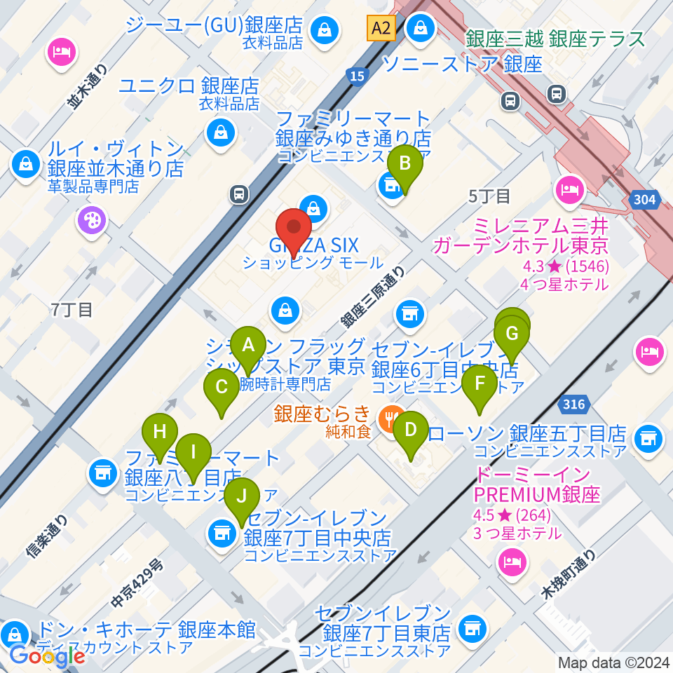 観世能楽堂周辺のホテル一覧地図