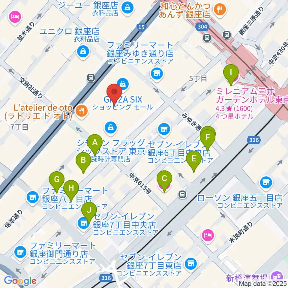 観世能楽堂周辺のホテル一覧地図