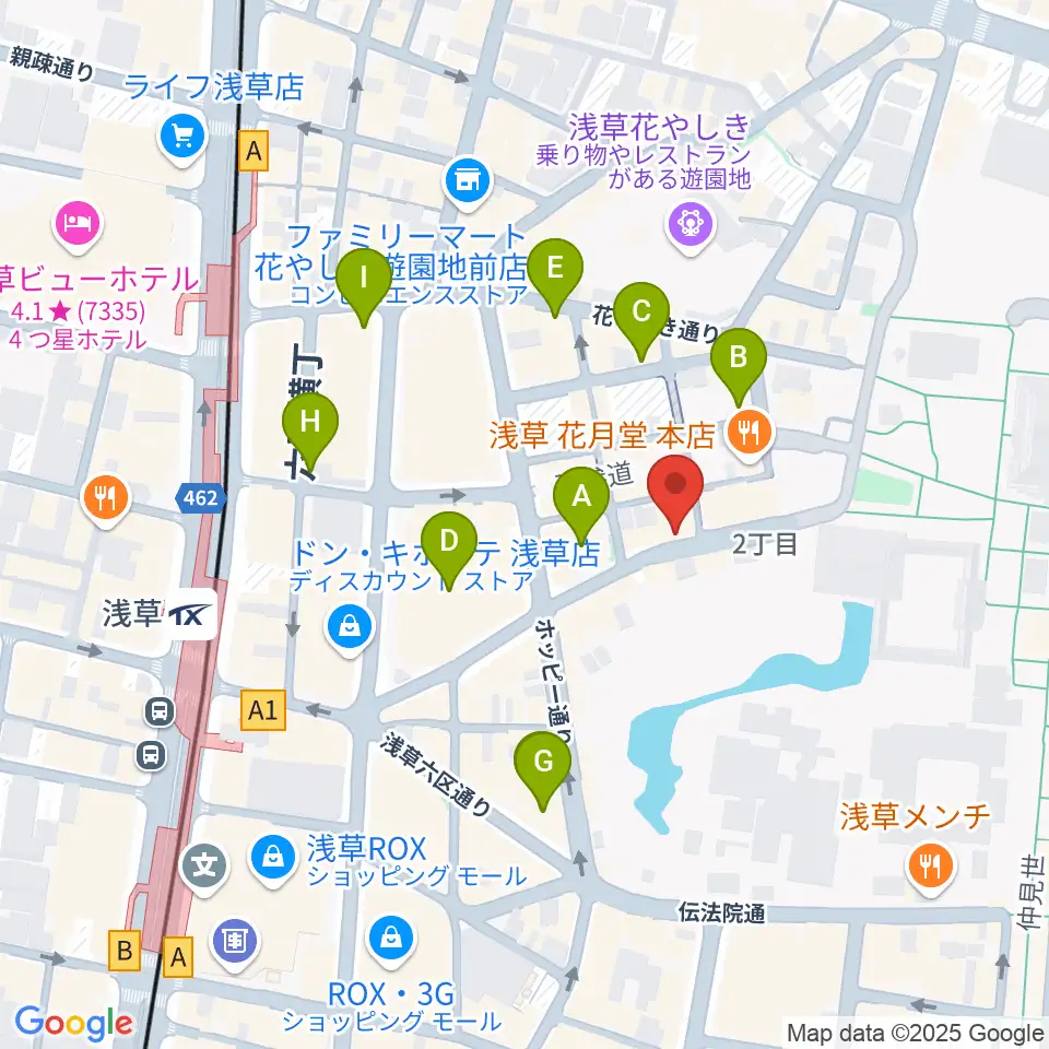 浅草木馬亭周辺のホテル一覧地図