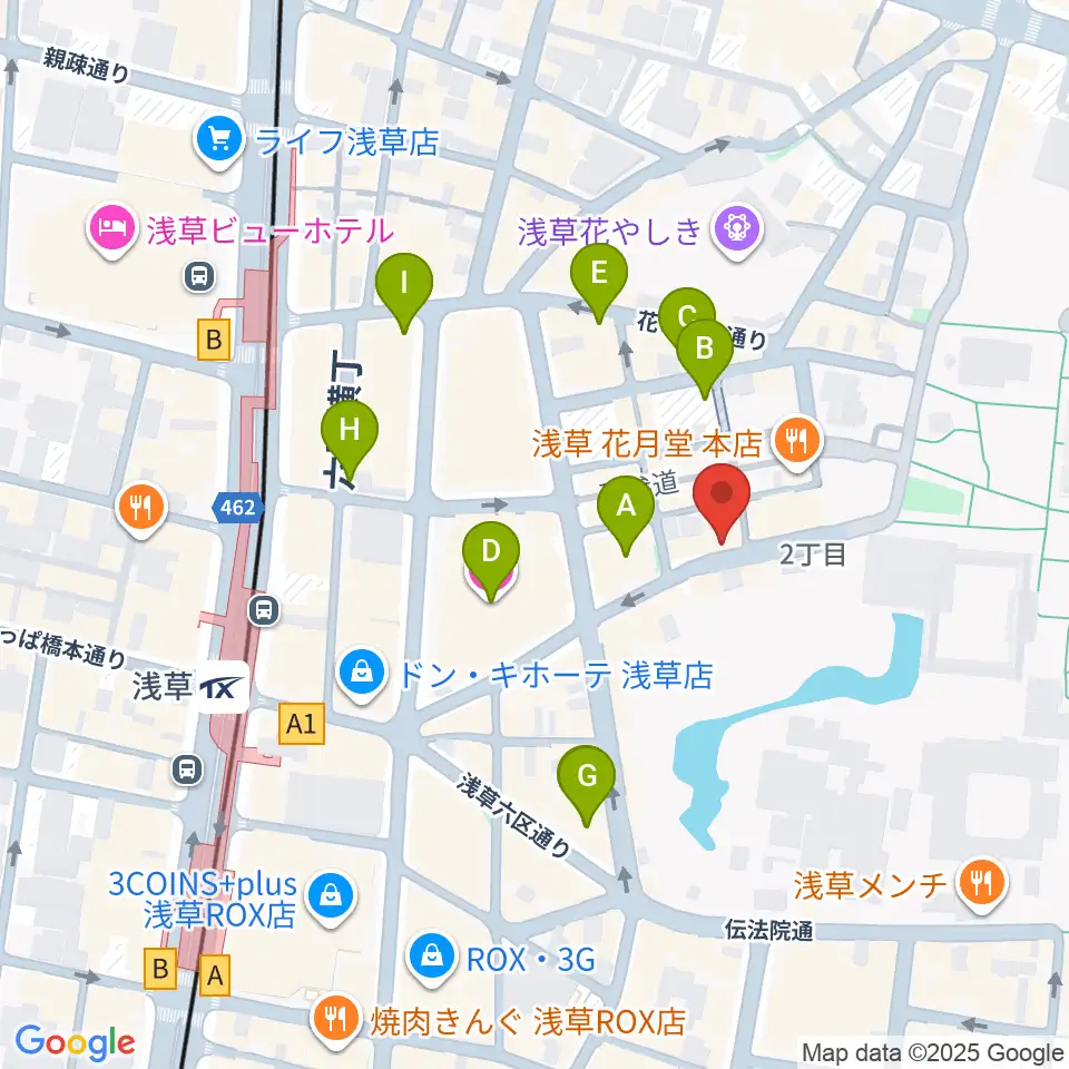 浅草木馬亭周辺のホテル一覧地図