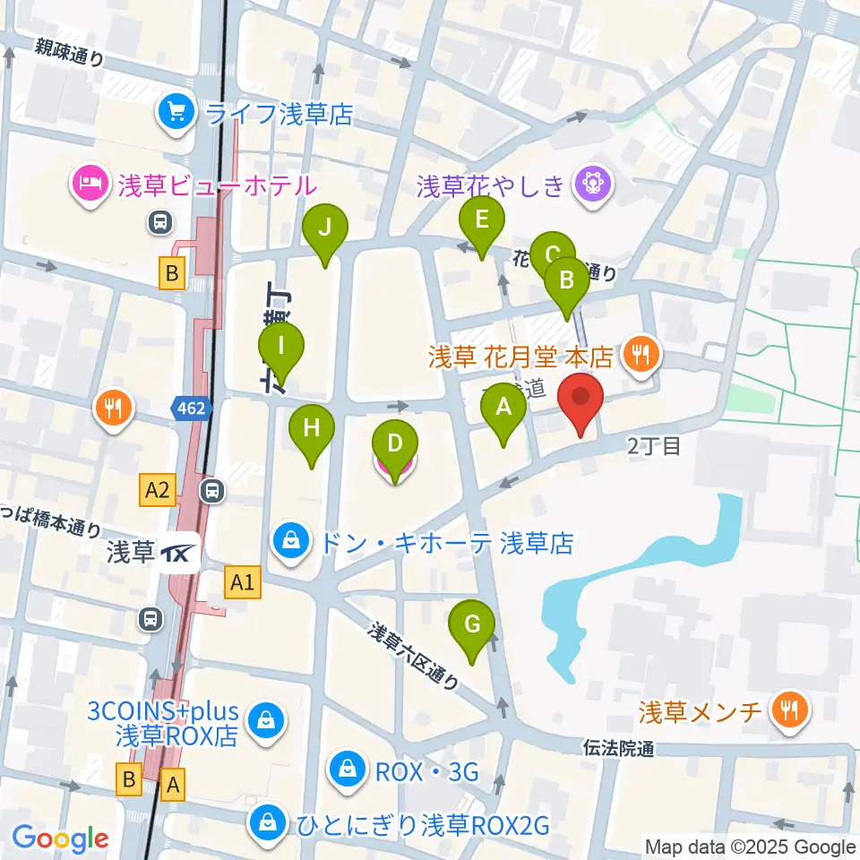 浅草木馬亭周辺のホテル一覧地図