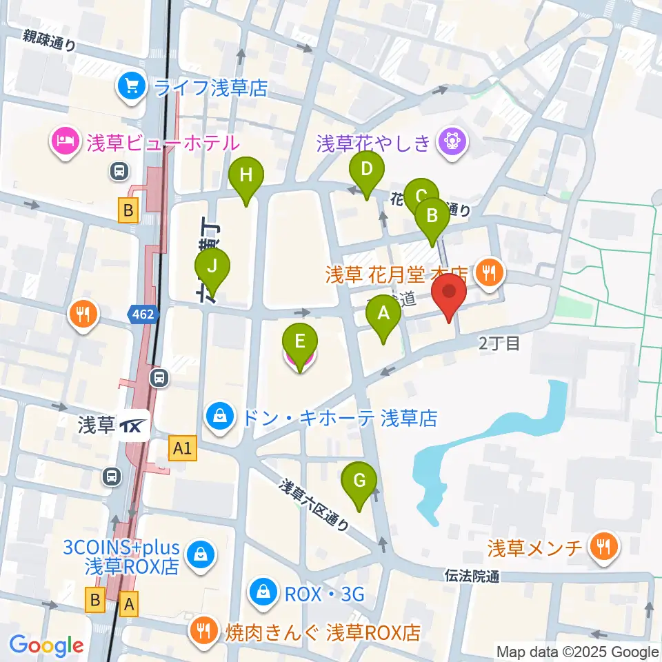 浅草木馬館周辺のホテル一覧地図