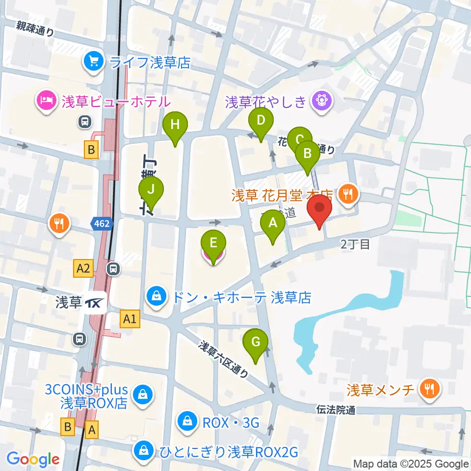 浅草木馬館周辺のホテル一覧地図