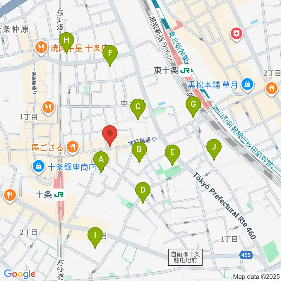 篠原演芸場周辺のホテル一覧地図