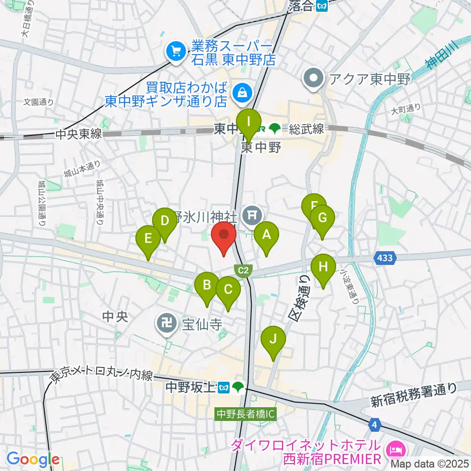 梅若能楽学院会館周辺のホテル一覧地図