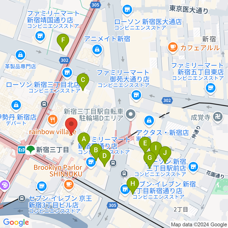 新宿末廣亭周辺のホテル一覧地図