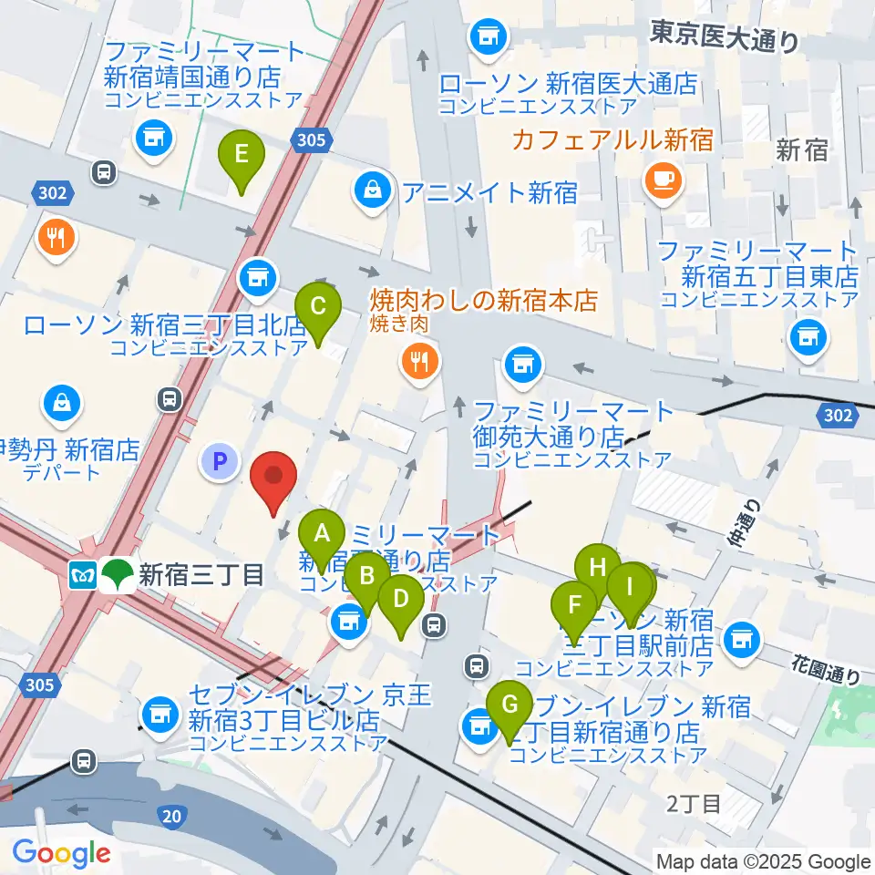 新宿末廣亭周辺のホテル一覧地図