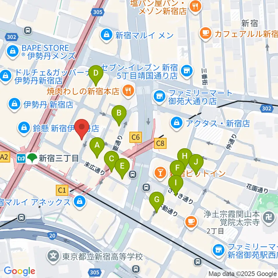 新宿末廣亭周辺のホテル一覧地図