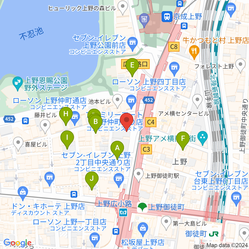 鈴本演芸場周辺のホテル一覧地図