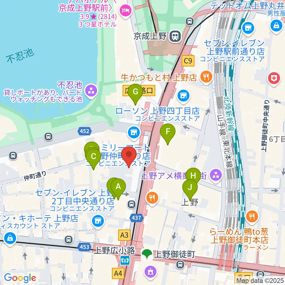 鈴本演芸場周辺のホテル一覧地図