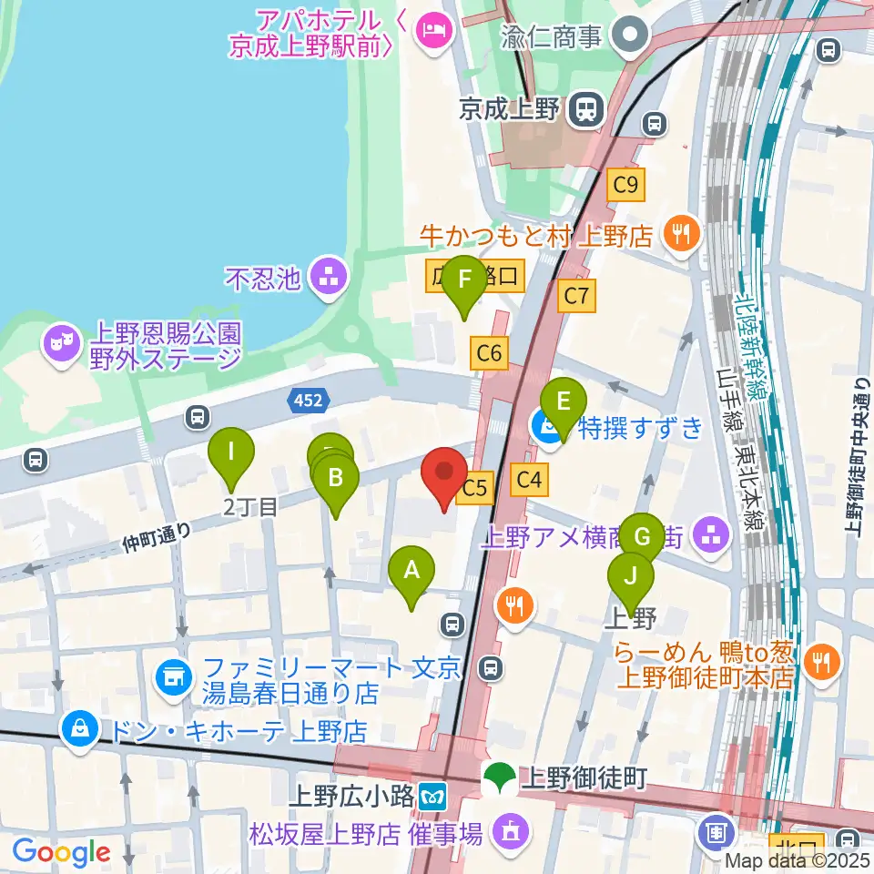 鈴本演芸場周辺のホテル一覧地図