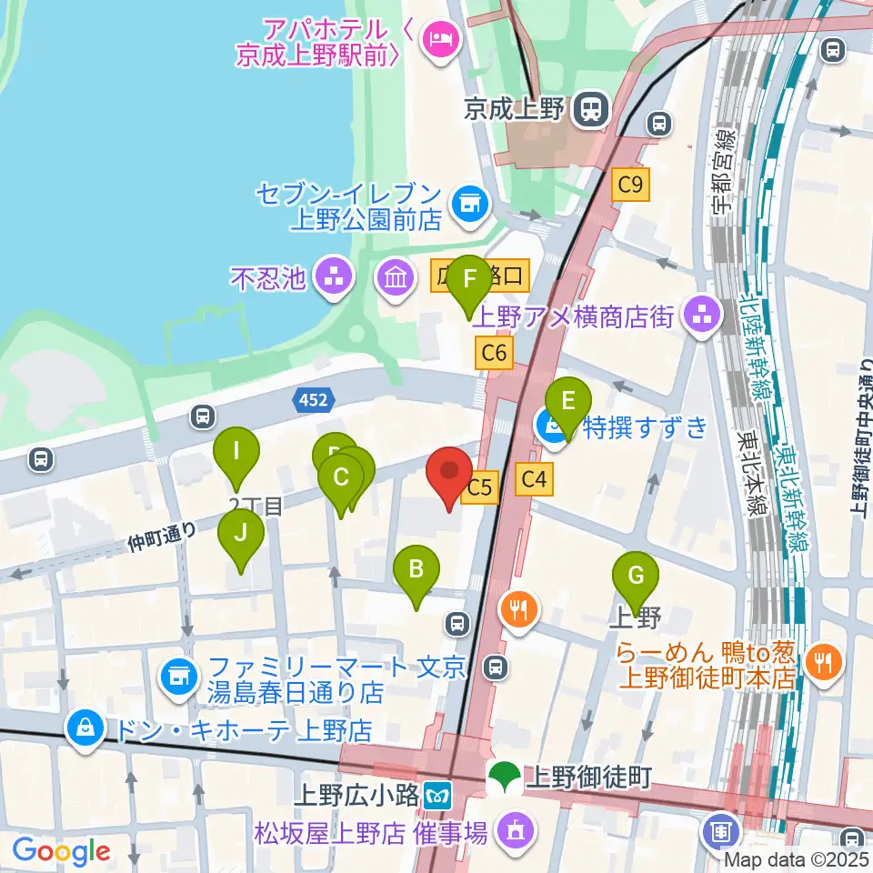 鈴本演芸場周辺のホテル一覧地図