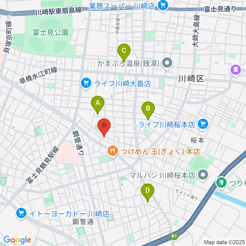大島劇場周辺のホテル一覧地図