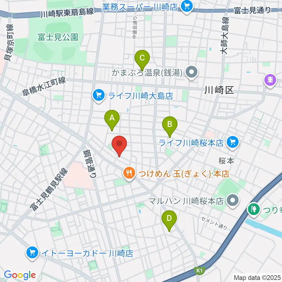 大島劇場周辺のホテル一覧地図