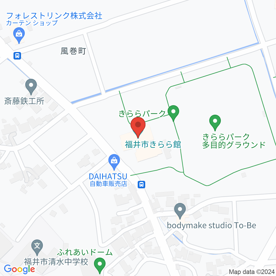 福井市きらら館周辺のホテル一覧地図