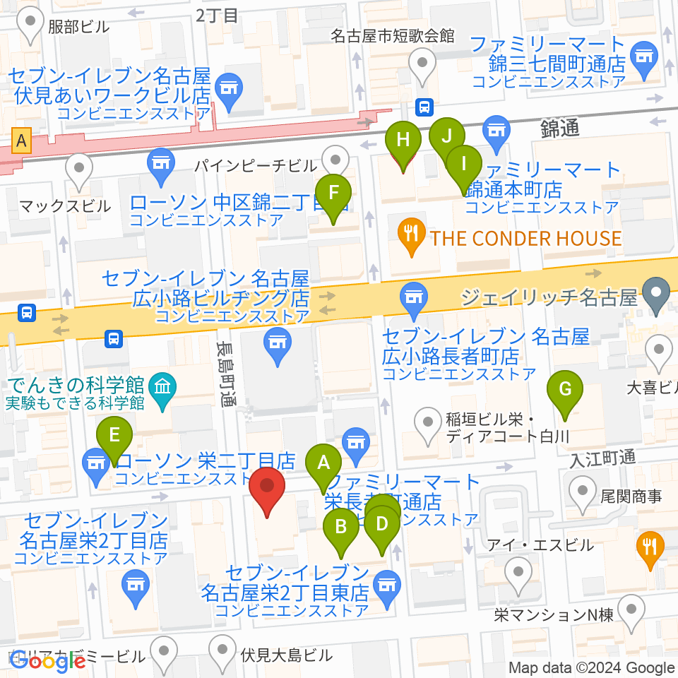 名古屋JAMMIN'周辺のホテル一覧地図