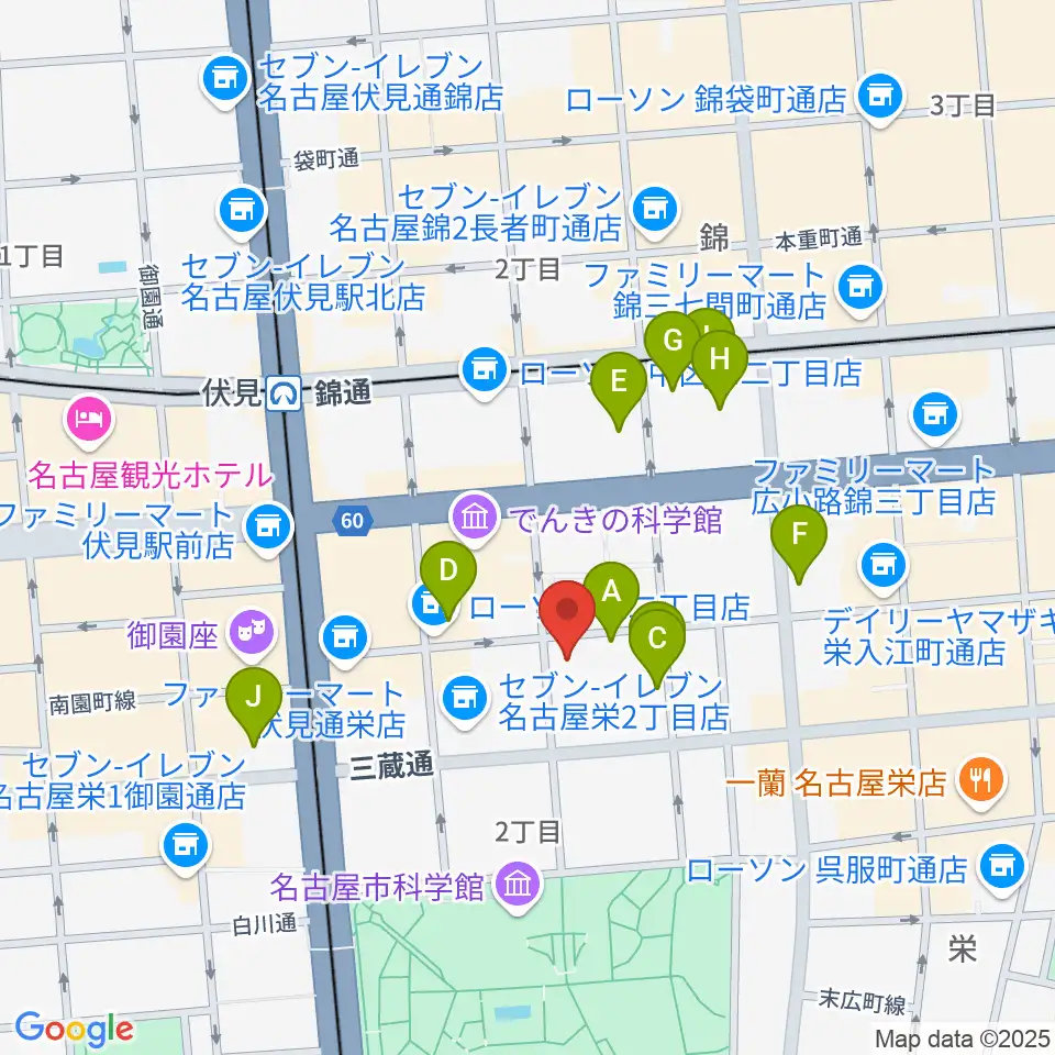 名古屋JAMMIN'周辺のホテル一覧地図
