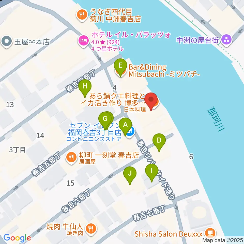 福岡インザ周辺のホテル一覧地図