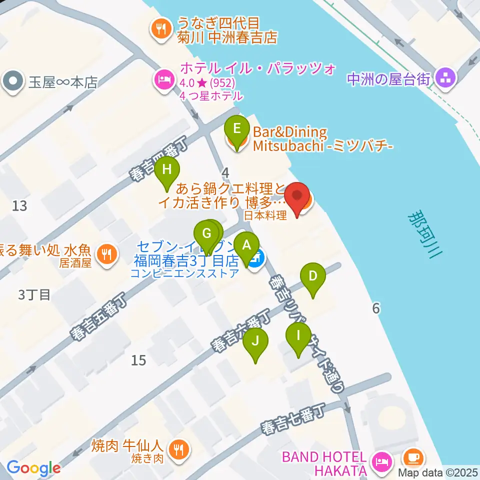 福岡インザ周辺のホテル一覧地図