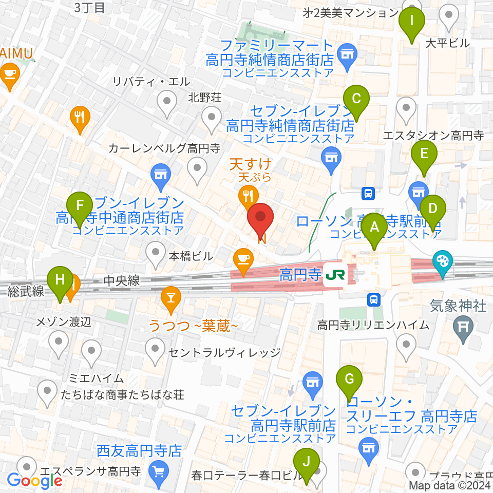 高円寺Club ROOTS！周辺のホテル一覧地図