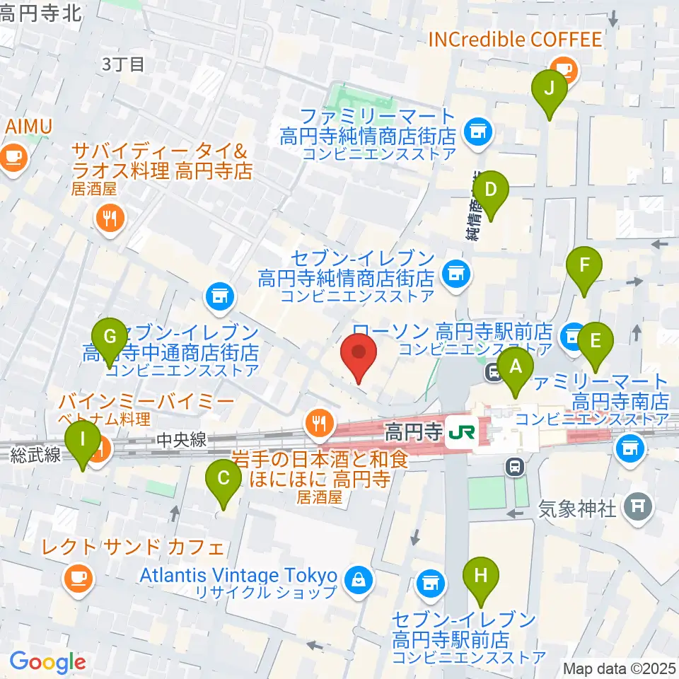 高円寺Club ROOTS!周辺のホテル一覧地図