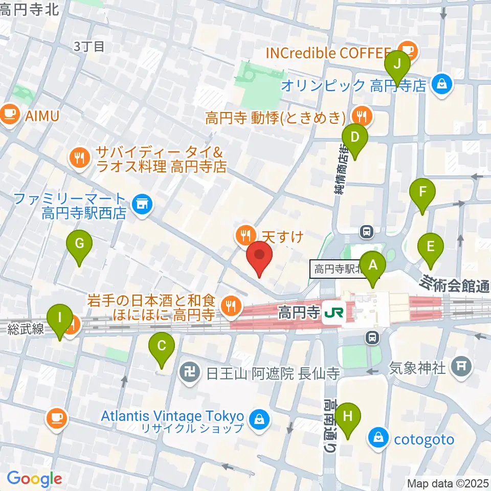 高円寺Club ROOTS！周辺のホテル一覧地図