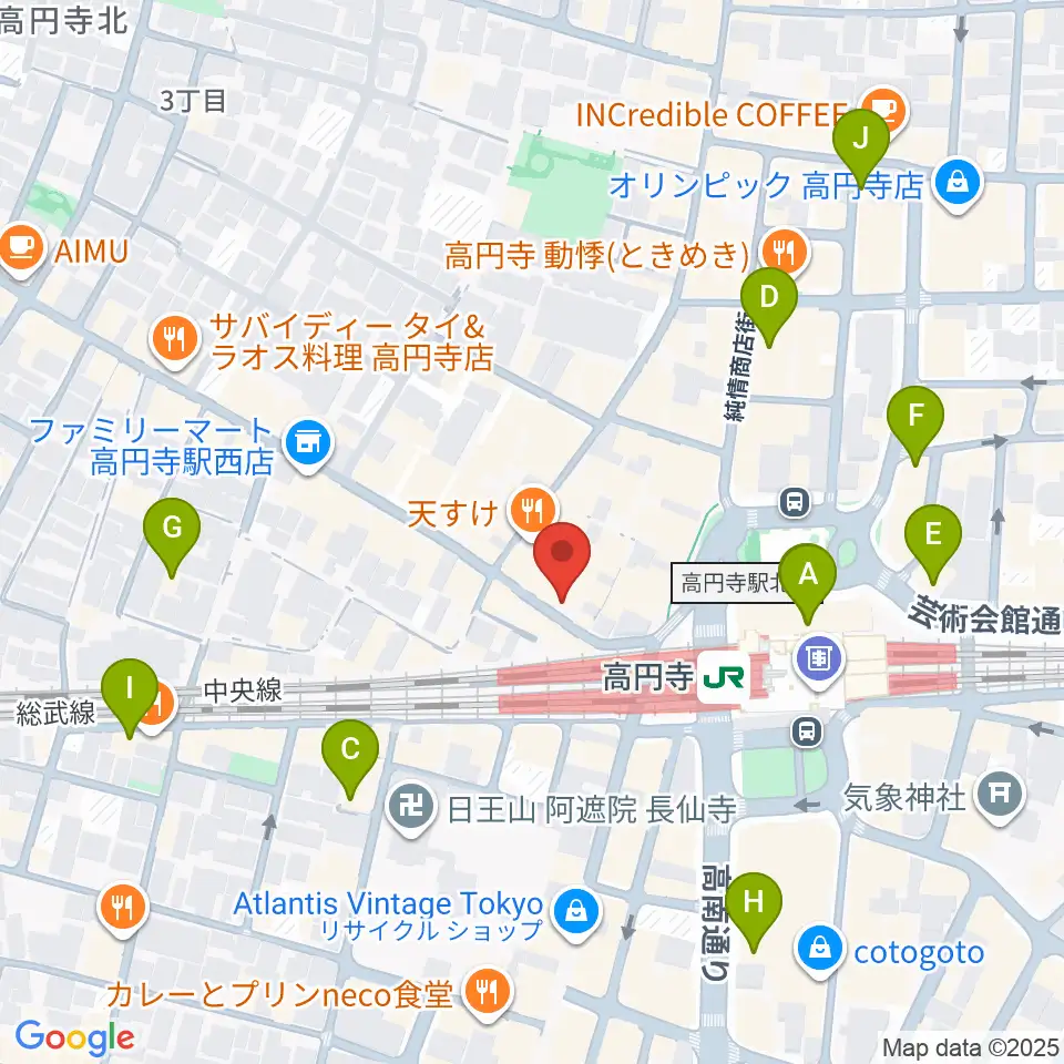 高円寺Club ROOTS!周辺のホテル一覧地図