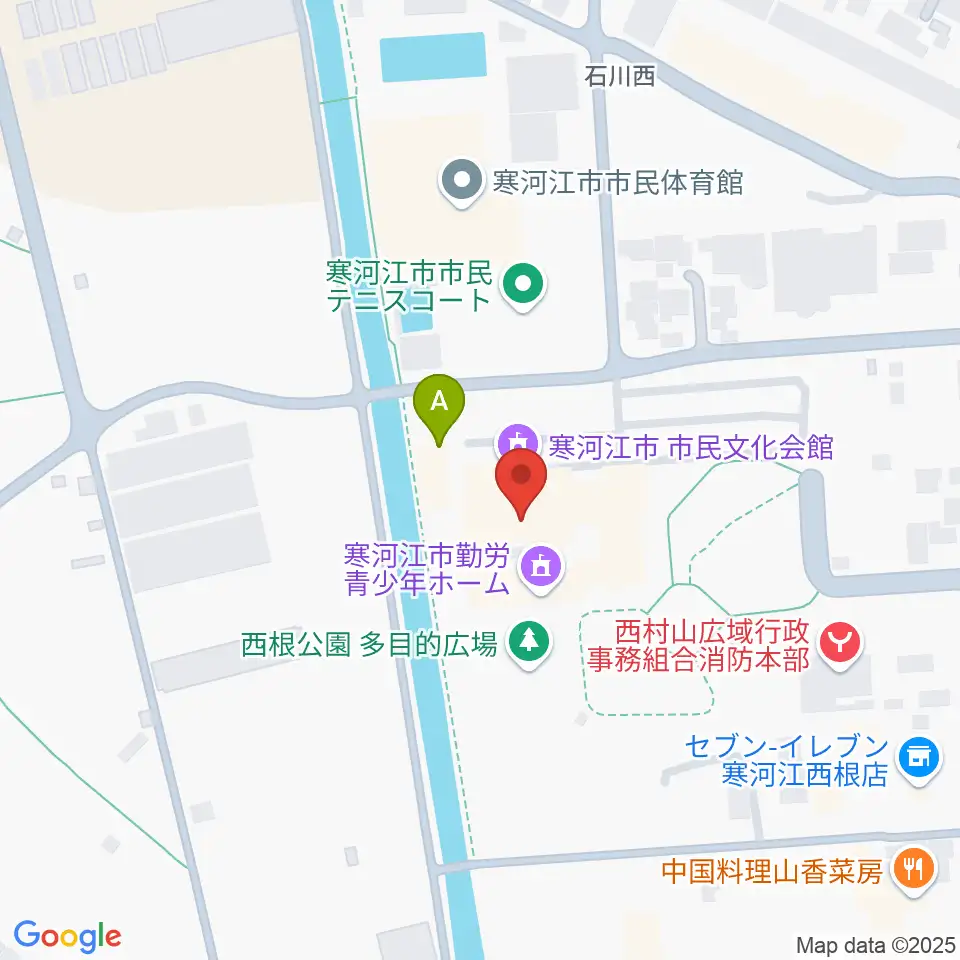 寒河江市市民文化会館周辺のホテル一覧地図