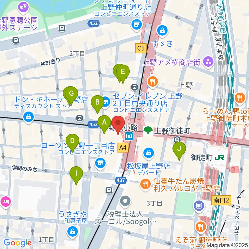 お江戸上野広小路亭周辺のホテル一覧地図