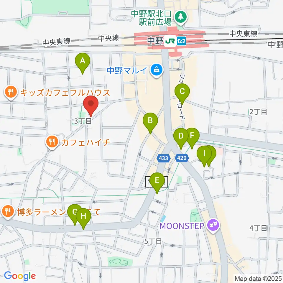 中野ザ・ポケット周辺のホテル一覧地図