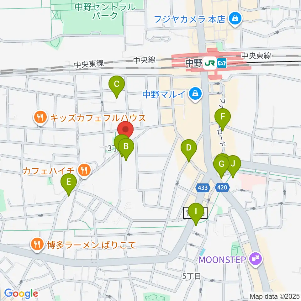中野ザ・ポケット周辺のホテル一覧地図