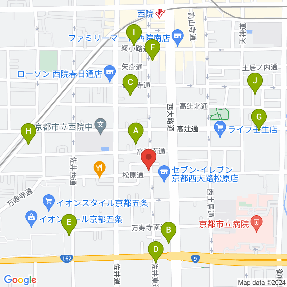 西院 和音堂周辺のホテル一覧地図